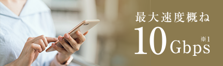 最大速度概ね10Gbps