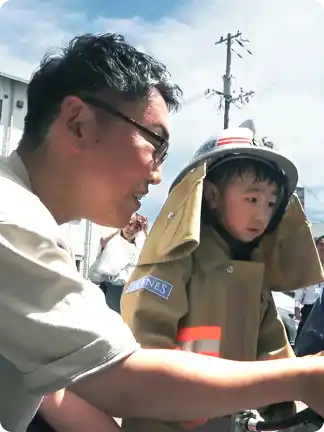 消防体験の様子