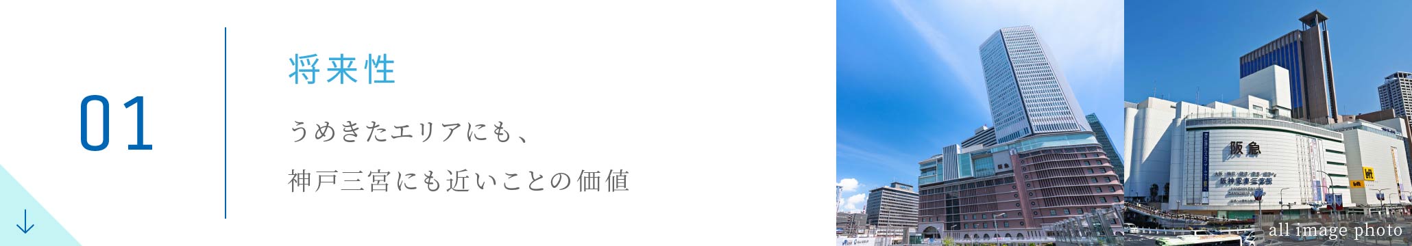 01 将来性 うめきたエリアにも、神戸三宮にも近いことの価値