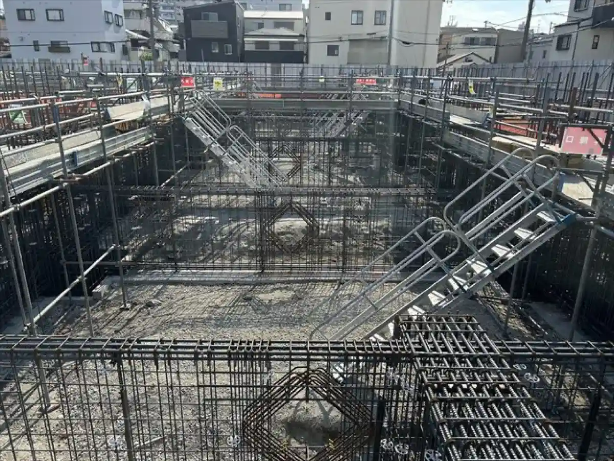 基礎配筋完了状況 