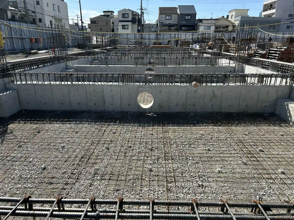 基礎コンクリート打設完了状況 